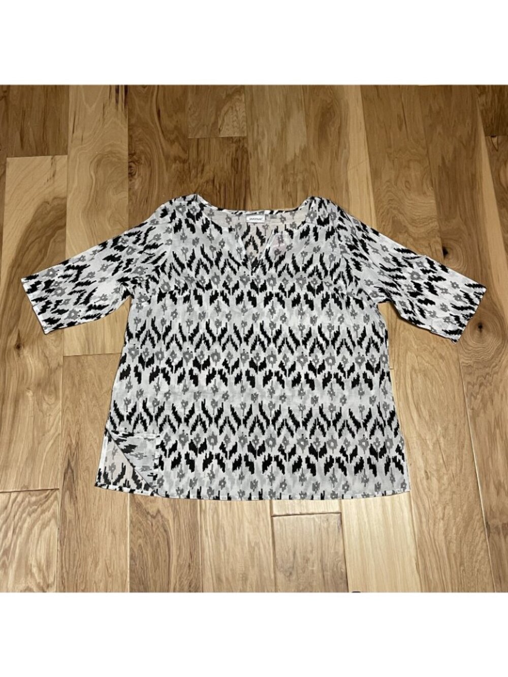 Tunic Tops (2) by Avenue Women's 18 Black/Grey, Dark Blue/Light Blue NWT Coastal - Picture 3 of 12